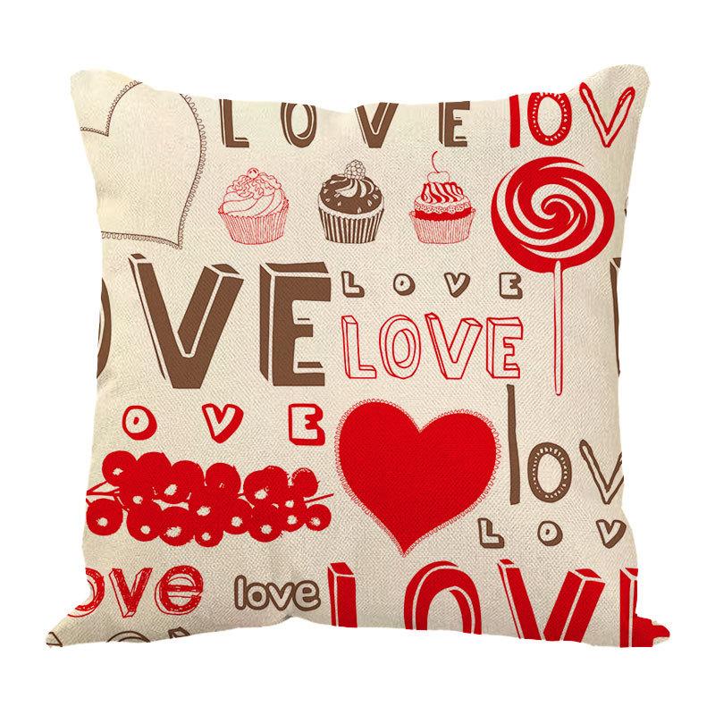 New Valentine'S Day Love Letter Pattern Pillow Cover Sofa Pillow Cover Premium Durable Quality Useful Practical