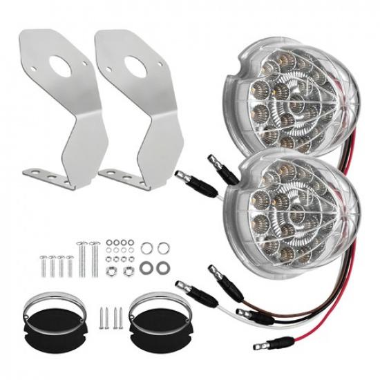 LED Watermelon Light Indicator Side Marker Clearance Truck Trailer W/ Bracket 2X