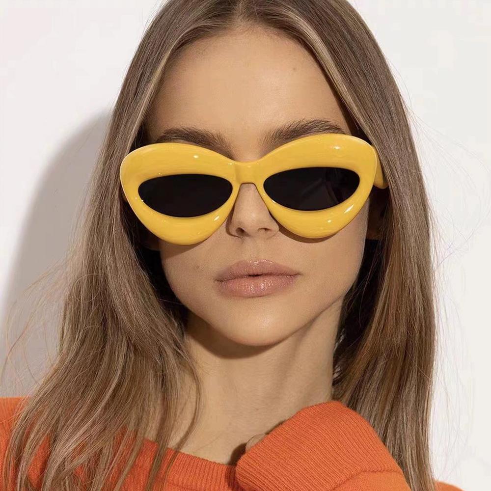 New Candy-colored Cat's Eye Sunglasses Street Fashion Dance Funny Personality Glasses Unisex Fashion Lip Sunglasses.