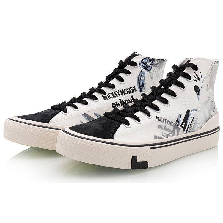 Disney x Li Ning Αντιολισθητικά Ανθεκτικά στην Τριβή Ισορροπίας Ψηλές Κάλτσες Παπούτσια Καμβά Γυναικεία Μαύρο Μπεζ Λευκό AGCQ324-1