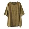 Plus size losvallend katoenen T-shirt met korte mouwen voor dames, ronde hals, vintage casual top.