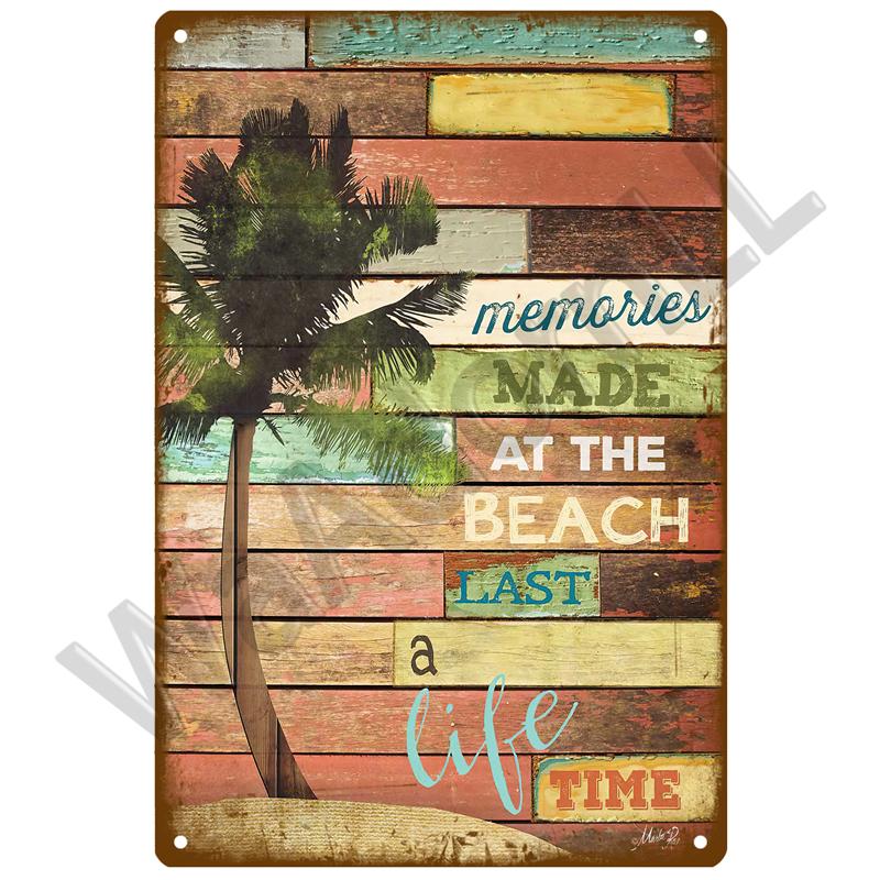Beach Tin Sign Plaque Metal Sign Vintage Summer Metal Wall Sign Beach Decor For Beach Bar Beach House Seaside Decorative Plate
