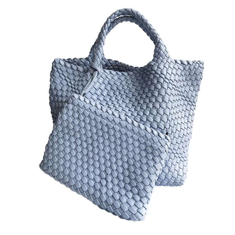 New Internet Celebrity Bag Hand-woven Tote Mother Bag Business Commuter PU Large Capacity Handbag