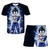Sommer Herren Japanischer Anime Dragon Ball Kinder T-Shirt und Shorts Zweiteiler Super Mario 3D Gedrucktes Kinder Jungen und Mädchen Set