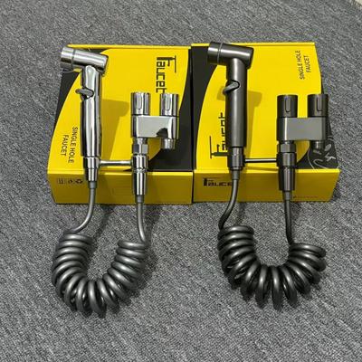 Stainless Steel Household Toilet Spray Gun One In Two Out Toilet Significant Other Toilet Triangle Valve Booster Nozzle Flusher