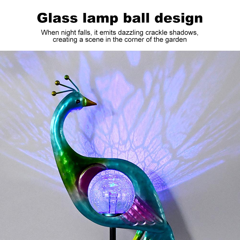 Солнечный павлин Садовый светильник Светодиодный уличный колышек Солнечный садовый колышек Уличный светодиодный павлин для освещения дорожки тропинки Декор China Mainland