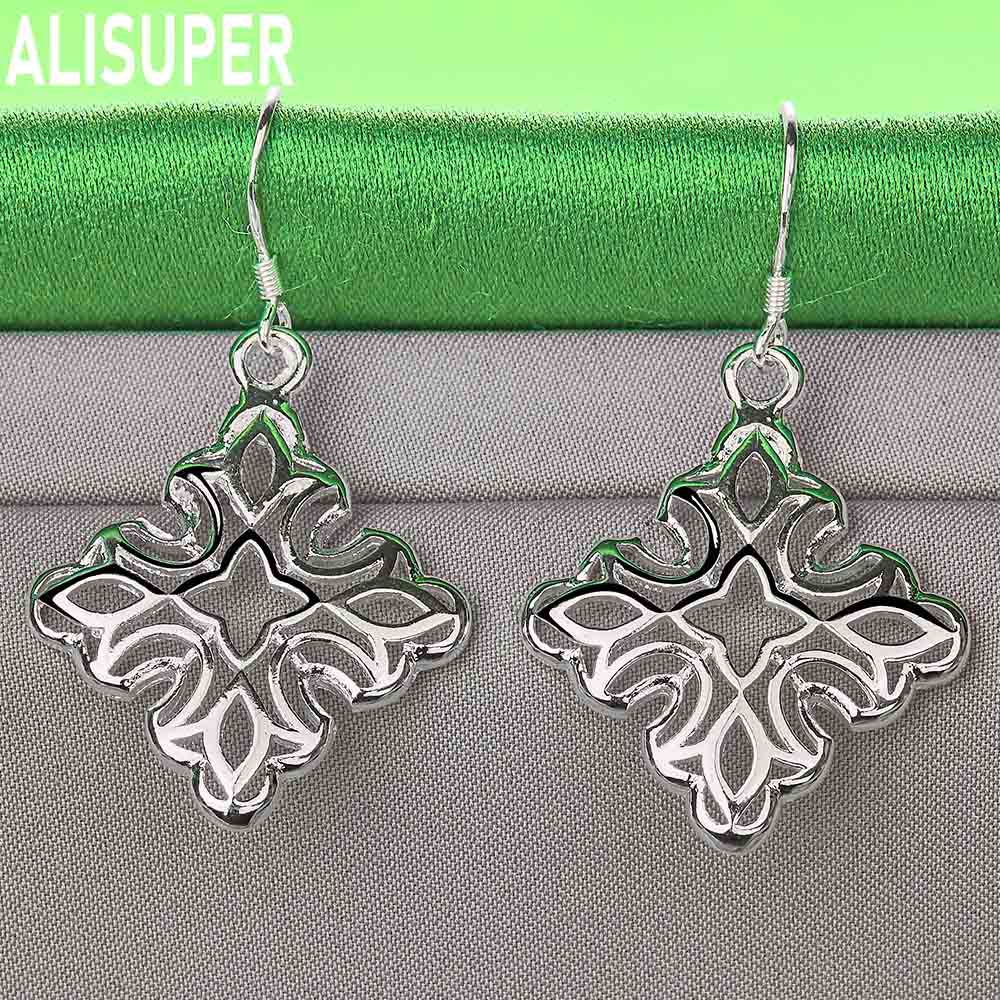 925 Sterling Silver Water Droplet Shaped Pendant Perforated Fashion Charm Wedding Jewelry