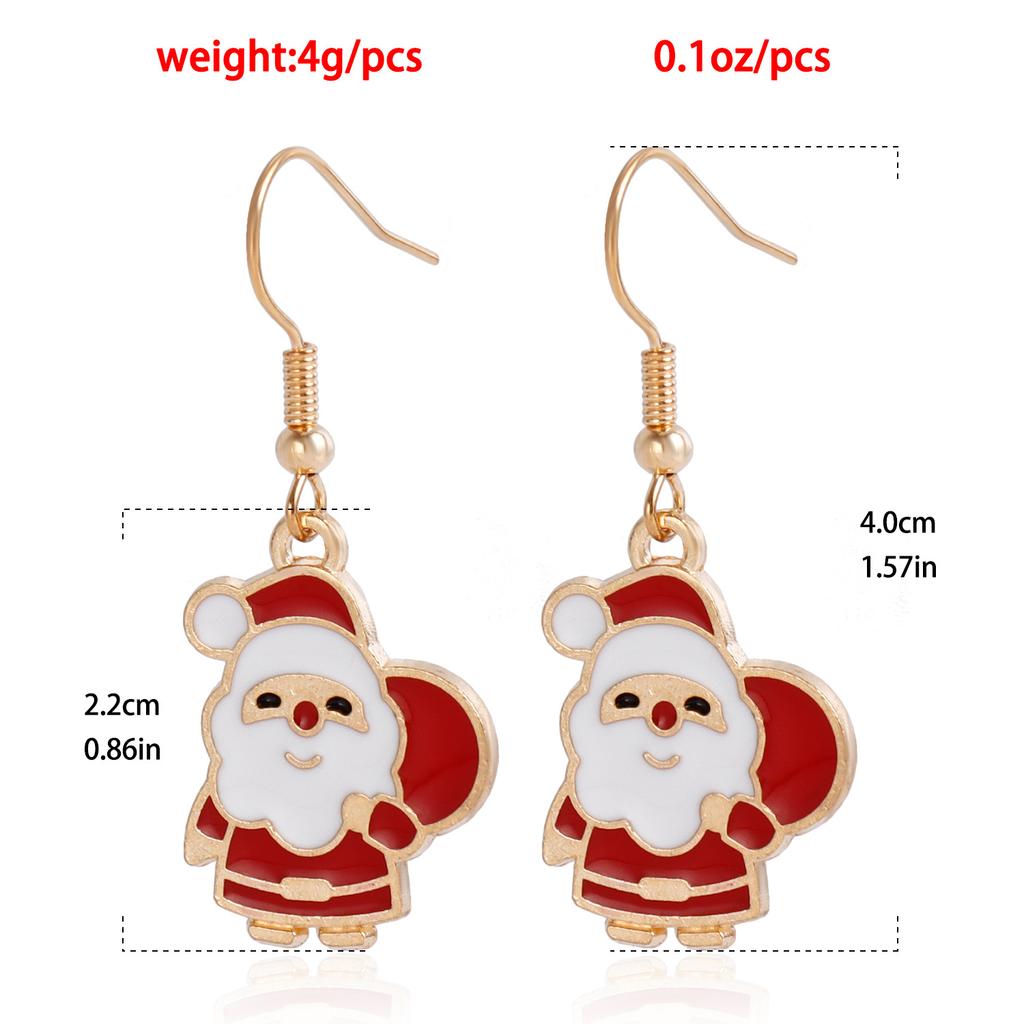 European and American Christmas earrings, new Santa Claus Elk snowflake earrings Christmas gifts
