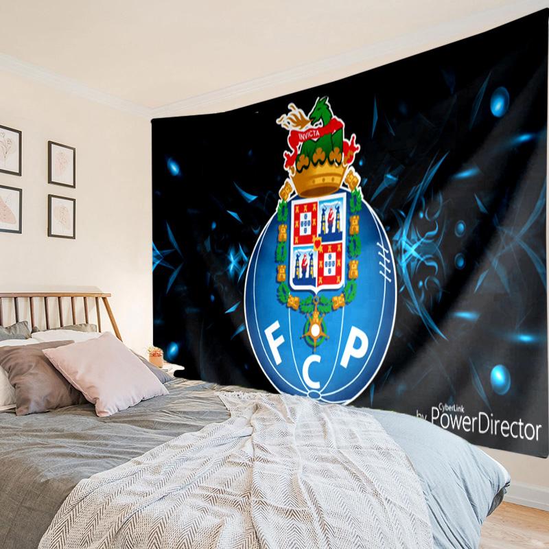 1 Stück FC Porto Wappen Design Wandteppich zum Aufhängen für Schlafzimmer, Wohnzimmer, Spielzimmer, Dekorationskunstzimmer Wandteppich Feiertags- und Geburtstagsgeschenke
