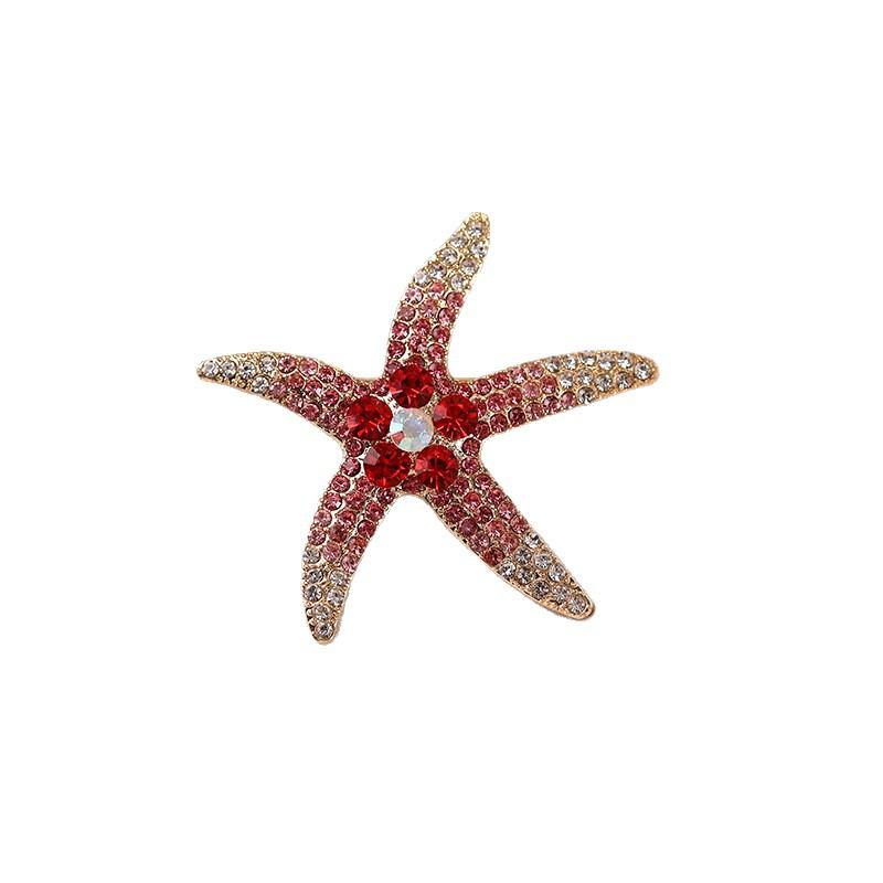 Starfish Brooch, High-end and Light Luxury Pin Badge, Five-pointed Star, Fashionable and Individual, Banquet Suit Accessory Brooch