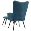Vidaxl Armchair with Footrest, Blue, Upholstered In Velvet