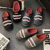 Men's cotton slippers, waterproof, non-slip and warm in autumn and winter, thickened indoor stepping on shit, couple slippers women
