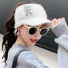 Tide Knitted Empty Top Hat Ladies Outdoor Duck Tongue Cycling Alphabet Wool Hat Rabbit Hair Blended Thermal Hat Winter