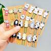 10Pcs Cartoon Wooden Paper Clips Set Cute Cat Food Shape Bookmark for Students Colorful Decorative Stationery for Journal Note