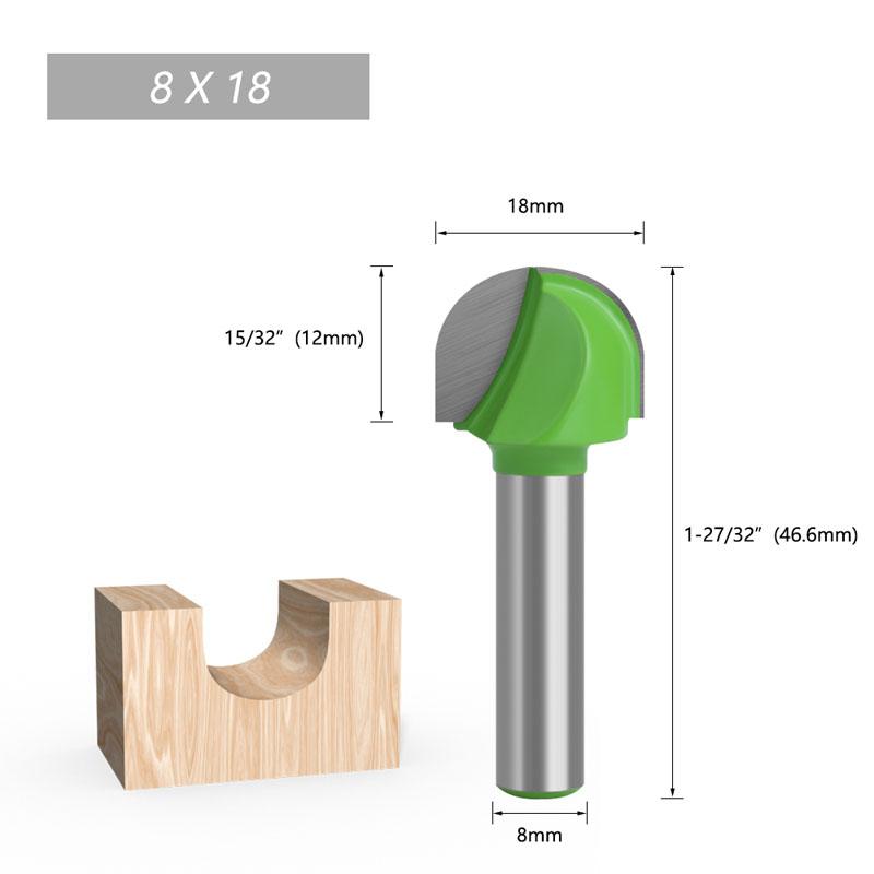 1pc 8mm Schaft Ball Nase Ende Mühle Runde Nase Cove CNC Fräsen Bit Radius Core Box Vollhartmetall router Bit Werkzeuge