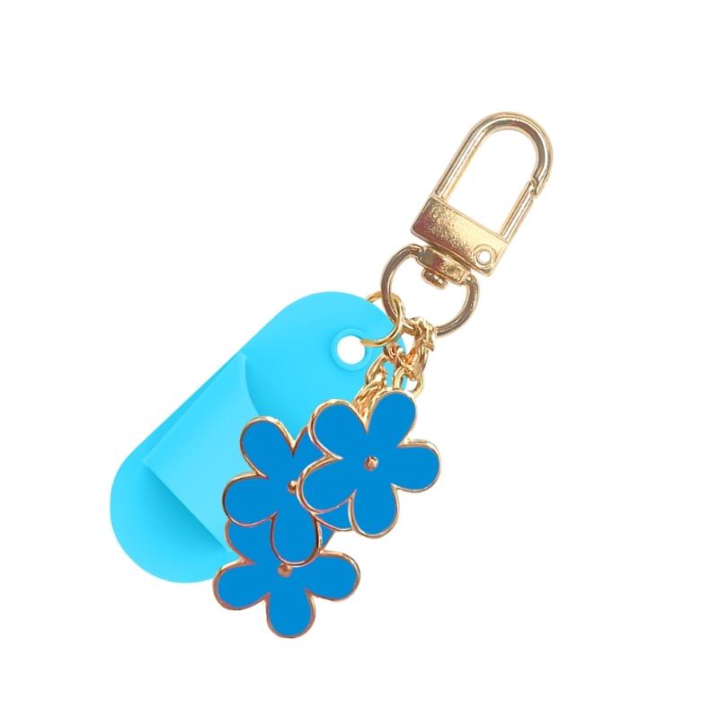 Portable Lip Gloss Keychain Cap Plastic Cosmetic Cover Hanging Holder Decoration Pendant For Keys On The Go