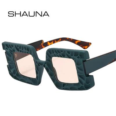 SHAUNA Fashion Unique Double Color Square Women Sunglasses Shades UV400 Retro Trending Gradient Men Champagne Sun Glasses
