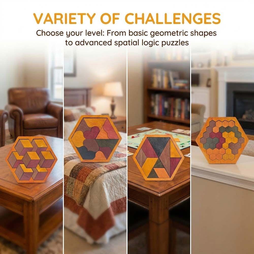 Challenges Wooden Tangram Puzzle Interactive Jigsaw Puzzle Board  Boys Girls