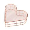 Rose Golden Heart Shape Storage Basket Heart Shaped Metal File Storage Basket  Household Use
