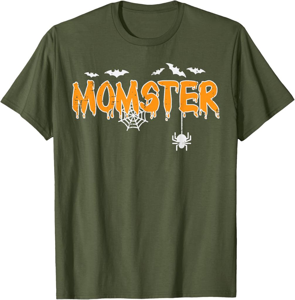 Mom Dad Print Matching Halloween Couple Tshirts Vintage Short Sleeve Unisex Unisex Spooky Season Halloween Tshirts Tops