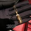 Ancient Gold, Silk Chisel Carved Pine Flower Eighteen Seeds Safety Buckle Bracelet, New Chinese Style, Vajra Pestle Flower Window Necklace