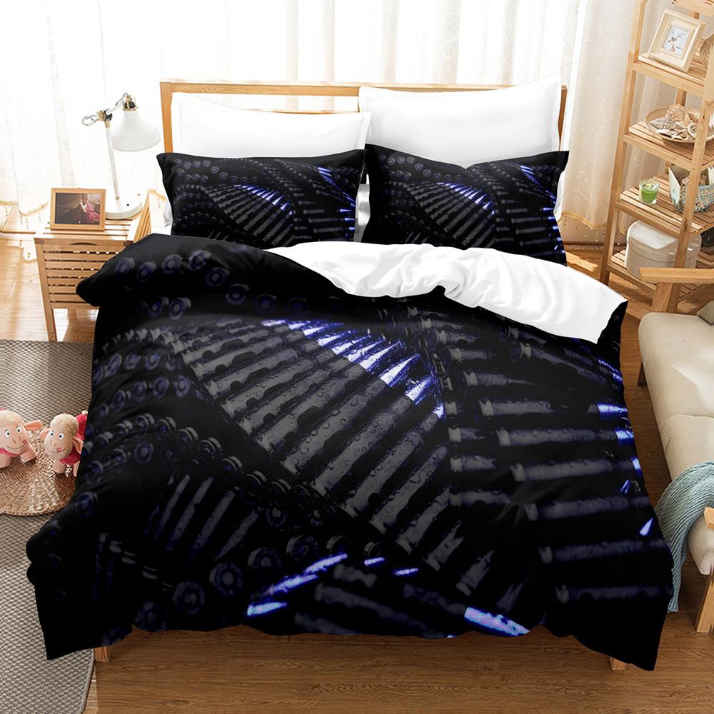 3D digital printing pattern sanded bedding three-piece set quilt cover pillowcase home set