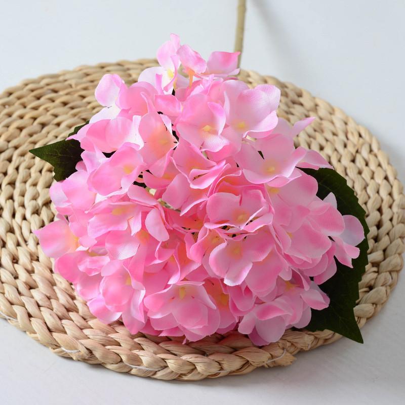 Simulated Hydrangea Single Flower With Leaf Home Wedding Hall Decoration Prop