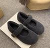 Xiaoxiangfeng velvet flat-soled fluffy shoes for women's 2025 new autumn and winter ballet round head versatile soft-soled Mary Jane cotton shoes