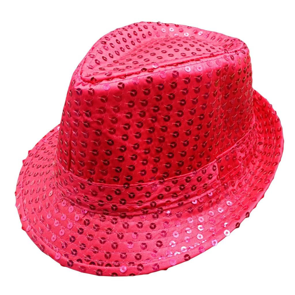 1pcs Jazz Hat Glitter SequinsRole Play Prop Performance Costume Women Men Shiny Beading Hats Dance Show Party Hip Hop 2025