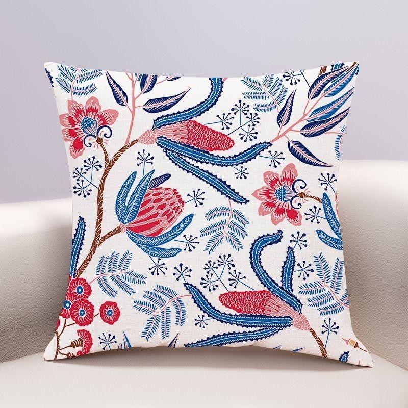 Plant Flower Pillow Cover Sofa Living Room Cushion Cover Office Waist Pillow Bedside Square Pillowcase Removable And Washable