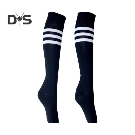 

1 пара носков средней длины, полосатые, нескользящие, высокоэластичные, впитывающие пот, футбольные чулки для болельщиков, детские гольфы, спортивные носки для школьных игр S чёрный