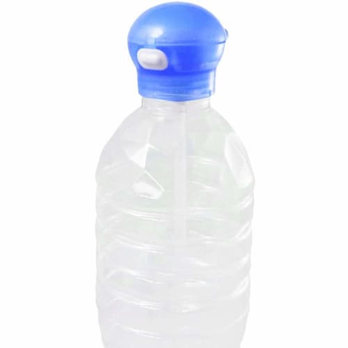 Skater Push-Button Plastic Bottle with Straw Cap, 350ml/500ml, Sky Blue, PSHC3