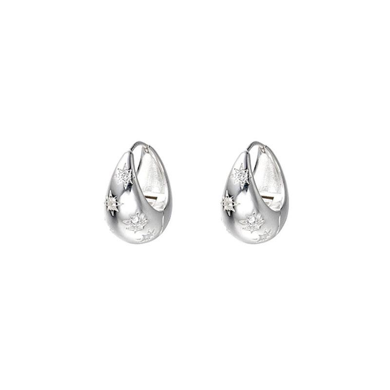 

Female Circle Water Droplet Retro Niche Earrings срібний