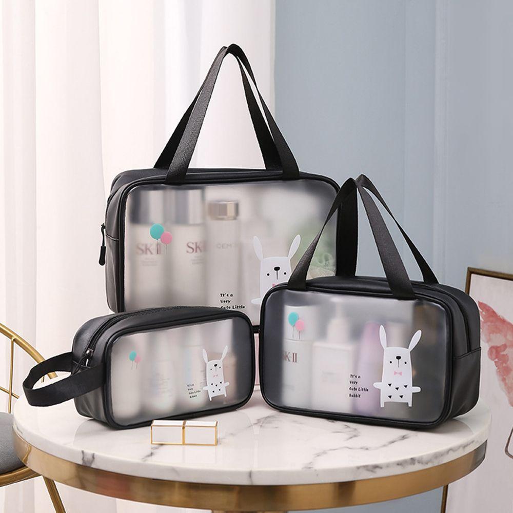

Waterproof Wash Toiletry Bag Make up Case Bath Storage Transparent Cosmetic Bag Travel Storage Bag pink L
