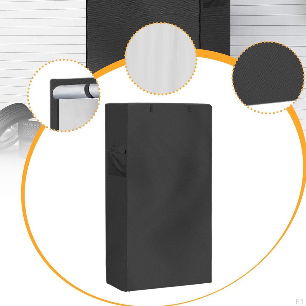 Storage Wire Rack Cover with Zipper Side Pocket Outdoor Shelving Protector for Indoor