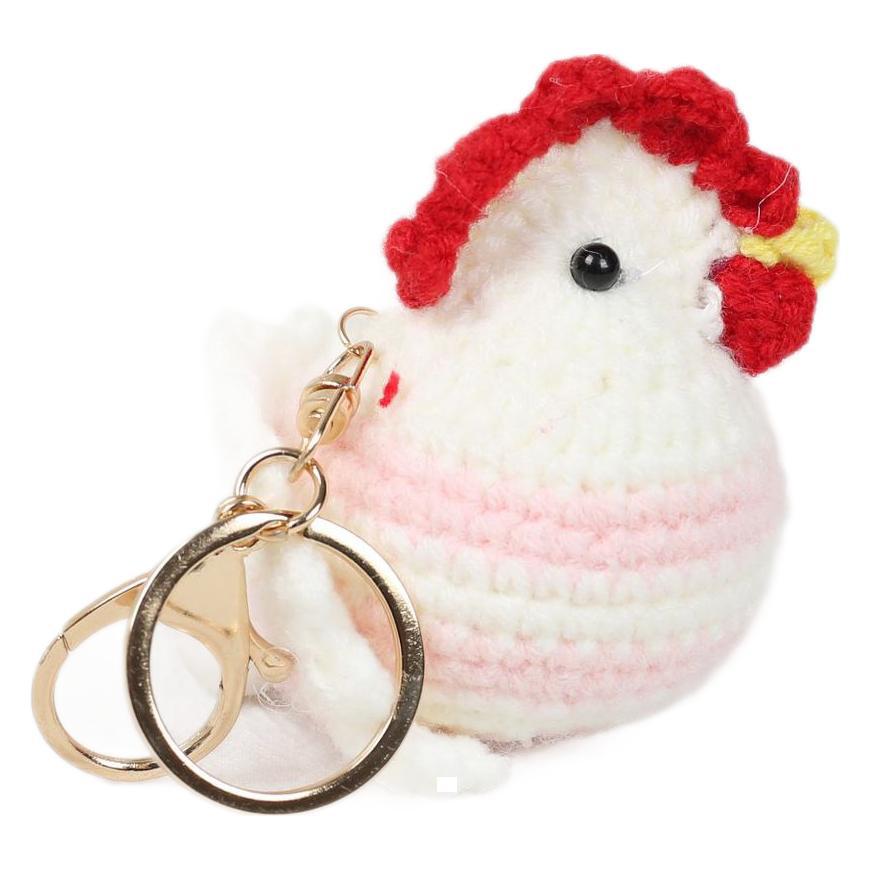 Handmade Woolen Chicken Keychain Pendant – Cute Ornament