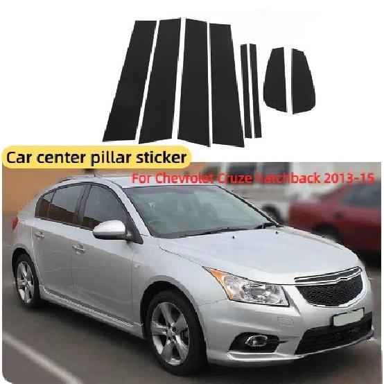 Per Chevrolet Cruze hatchback 2013-15 decorazione finestrino copertura montante porta adesivo montante centrale nero lucido