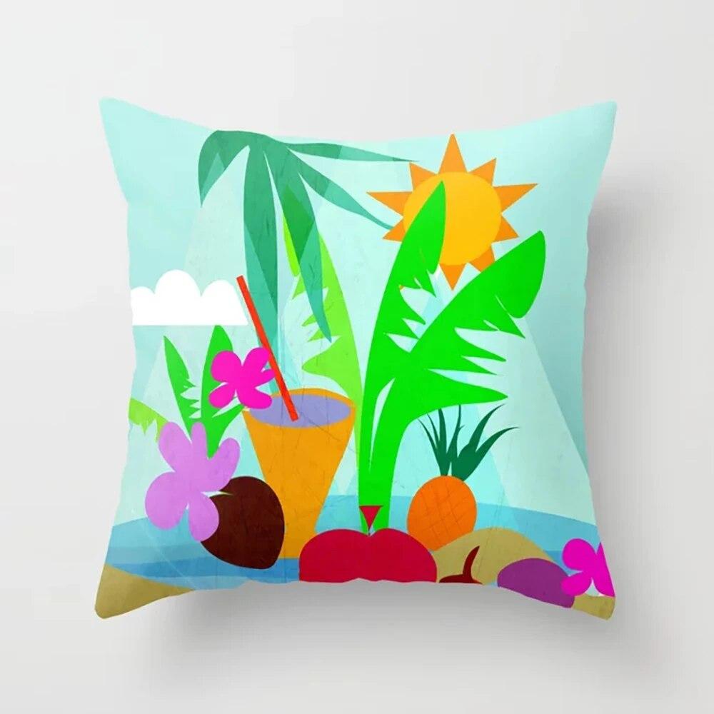 Home Decor Pillowcase Colorful Texture Alphabet Pattern Printed  for Bedroom Living Room