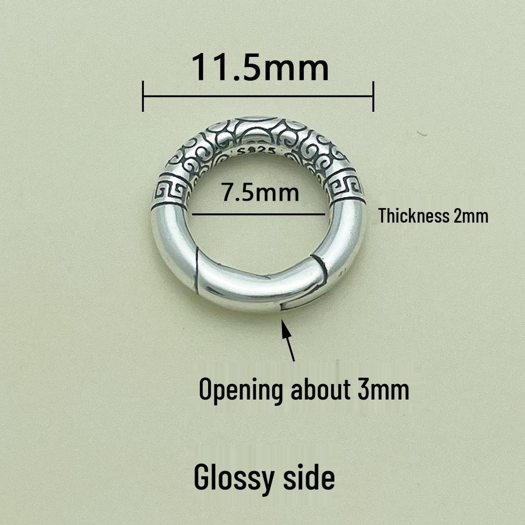 S925 Sterling Zilver Ruyi Wolk Connector: Ronde Ring, Veer Sluiting, Geweven Kaart voor Armband & Ketting.