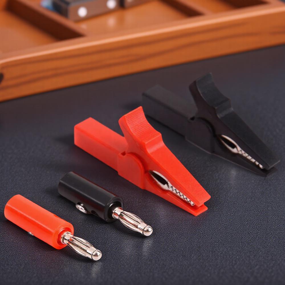 

Alligator Clips Banana Plug Test Probes 55mm 4pcs Set 4mm Cable Clips Red Black Accessories