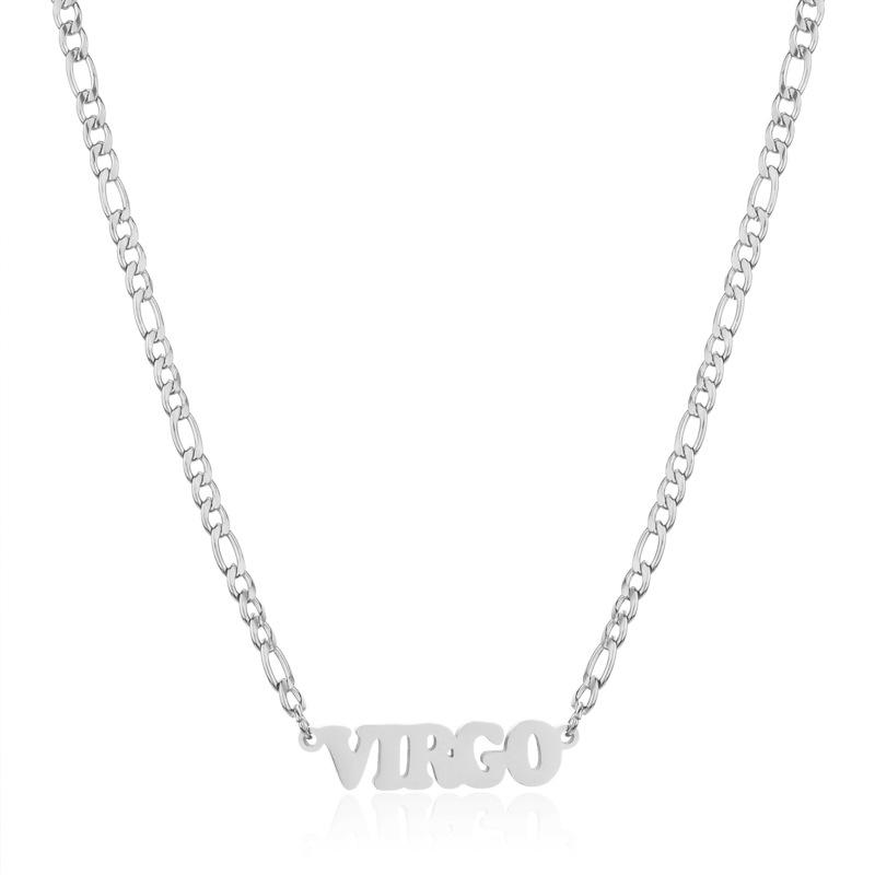 Gold/Silver/Rose Gold Color Twelve Constellations Stainless Steel NK Chain Pendant Necklace Female Jewelry 18+2in