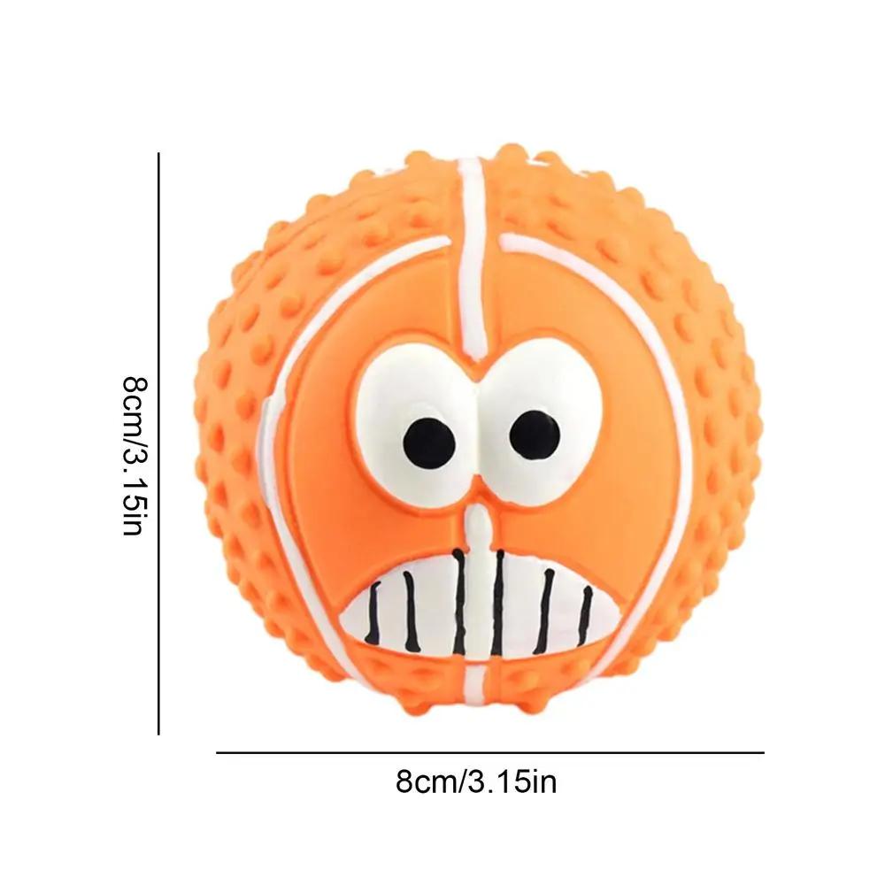 

Latex Face Ball Dog Toy Squeaky Latex Face Balls for Dogs Funny Bouncy Chewing Faceballs Dog Puppy Toy for Small Medium Dogs оранжевый