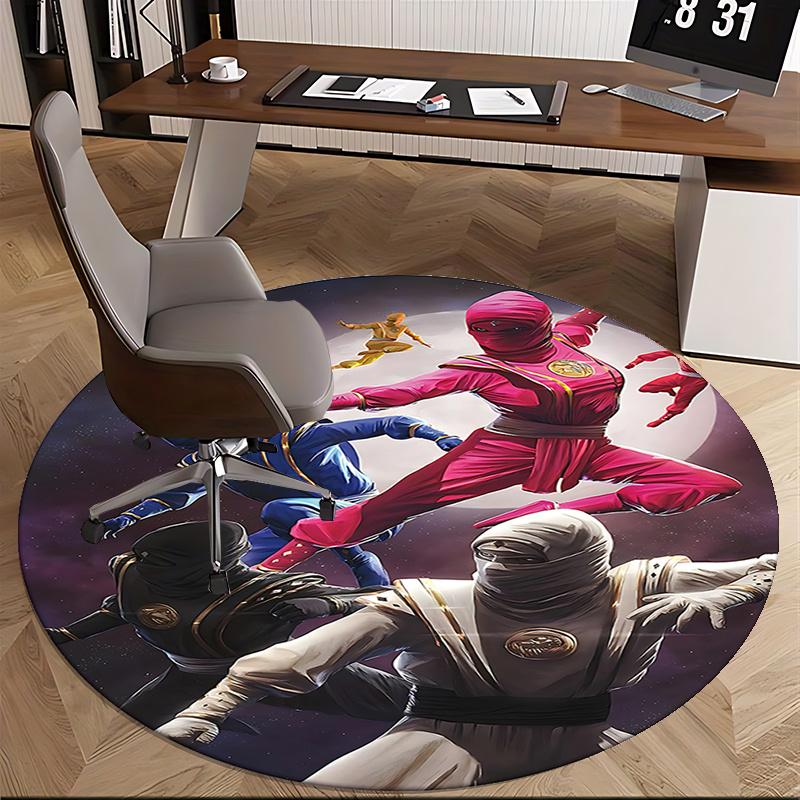 Power Rangers Ninja Steel Chair Mat Round Carpet for Home Decor, Office Use, Living Room, Bedroom, Gift Idea0279b
