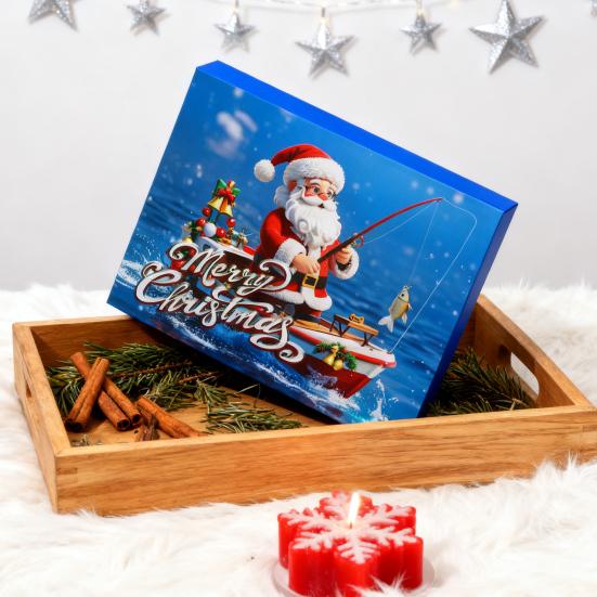 Fishing Advent Calendar 2025 for Men 24 Days Christmas Countdown with 24 Fishing Lures Baits Set Xmas Gift for Dad Boyfriend Fishermen