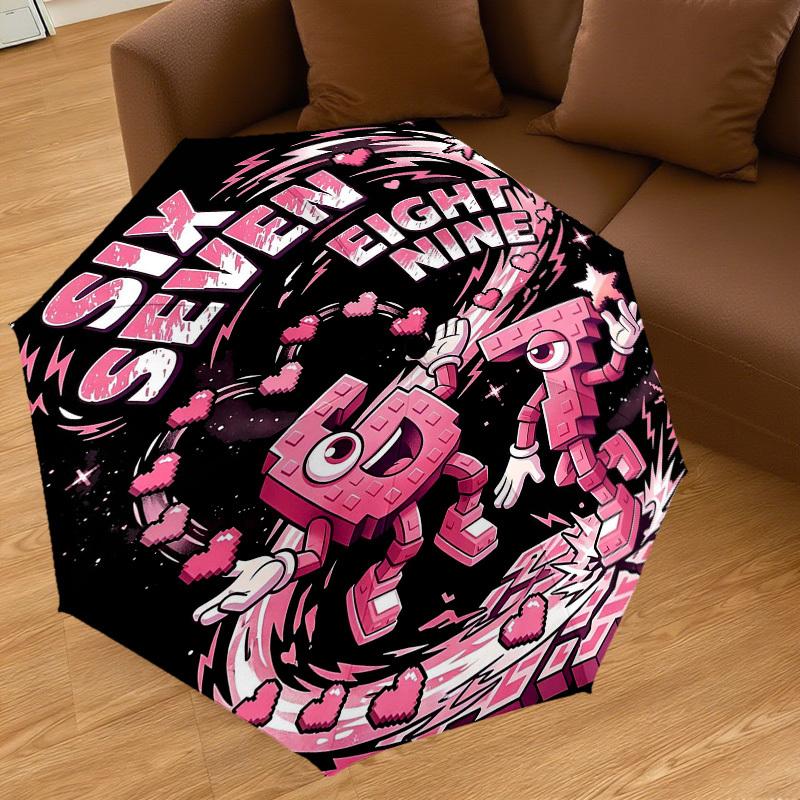 1PC Six Seven Umbrella-8-Rib Reinforced Portable Folding Travel Suitable for All Seasons Outdoor Daily Use -J0368