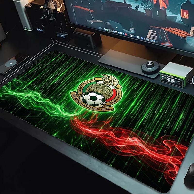 Mexican Football Federation Color Mouse Pad Large Gaming Table Cushion Non-slip Laptop Tablet Big Mousepad XXL Mat Mini PC Playmat With Lock Edge