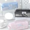 Dotted Print Pencil Bag High Capacity Cloth Pencil Case Multi Compartments Zippered Pen Storage Bag for Student Teen