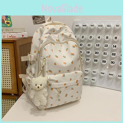 Nylon-Rucksack mit Blumenmuster und großem Fassungsvermögen für Studenten und den täglichen Gebrauch
