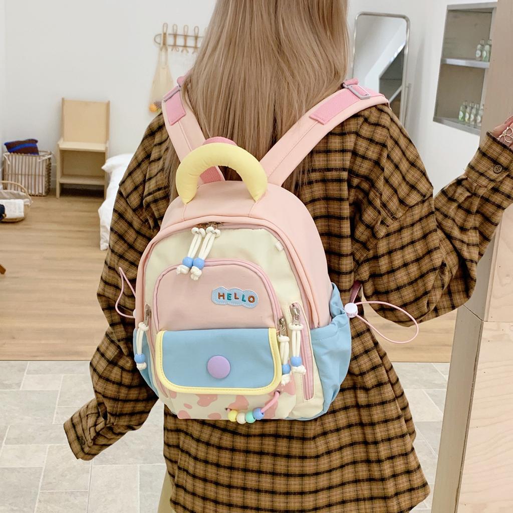 Schoolbag Cute Children's Backpack Cartoon Girls Large Capacity Color Matching Kindergarten School Bag Student Campus Backpack