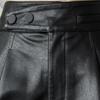 Shorts Women's Casual High Waist Leather Pants Loose Slit Slim A-line Wide-leg Pants